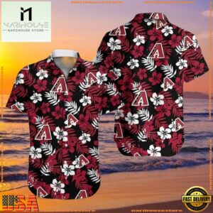 MLB Arizona Diamondbacks Black Floral Tropical Aloha ShirtGroup