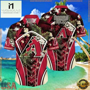 MLB Arizona Diamondbacks Dark Floral Hawaiian ShirtGroup