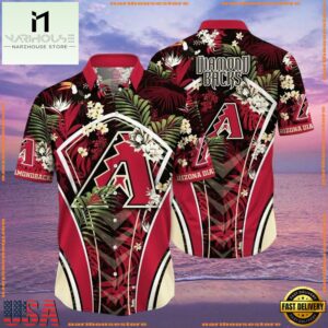 MLB Arizona Diamondbacks Dark Floral Hawaiian ShirtGroup