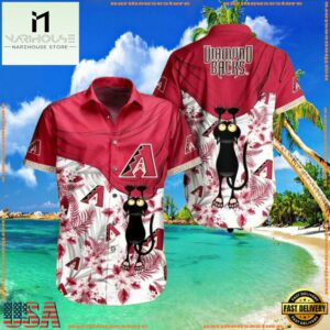MLB Arizona Diamondbacks Feline Fan Tropical Hawaiian ShirtGroup