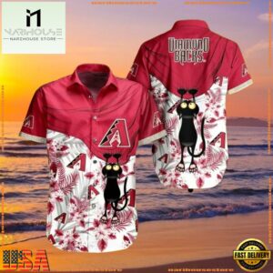 MLB Arizona Diamondbacks Feline Fan Tropical Hawaiian ShirtGroup