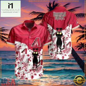 MLB Arizona Diamondbacks Feline Fan Tropical Hawaiian ShirtGroup