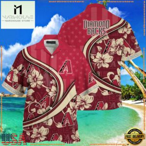 MLB Arizona Diamondbacks Floral Pitch Tropical ButtonUp ShirtGroup