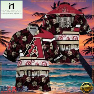 MLB Arizona Diamondbacks Floral Stripe Hawaiian Shirt Burgundy BloomGroup