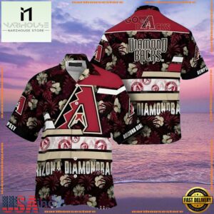 MLB Arizona Diamondbacks Floral Stripe Hawaiian Shirt Burgundy BloomGroup