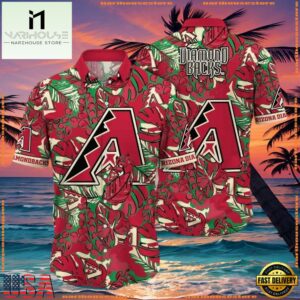 MLB Arizona Diamondbacks Green Foliage Aloha ShirtGroup