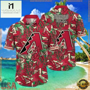 MLB Arizona Diamondbacks Green Foliage Aloha ShirtGroup