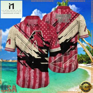 MLB Arizona Diamondbacks Grunge Stripes Hawaiian ShirtGroup