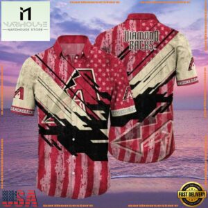MLB Arizona Diamondbacks Grunge Stripes Hawaiian ShirtGroup