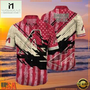 MLB Arizona Diamondbacks Grunge Stripes Hawaiian ShirtGroup