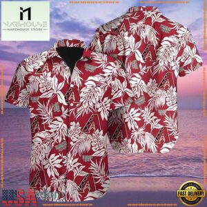 MLB Arizona Diamondbacks Hibiscus Aloha ButtonUp ShirtGroup