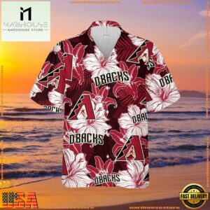 MLB Arizona Diamondbacks Lush Floral Overlay Aloha ShirtGroup