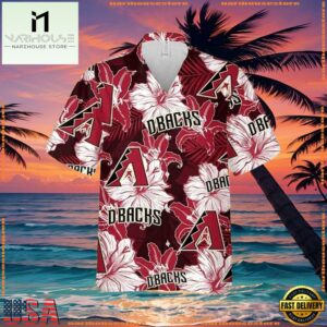 MLB Arizona Diamondbacks Lush Floral Overlay Aloha ShirtGroup