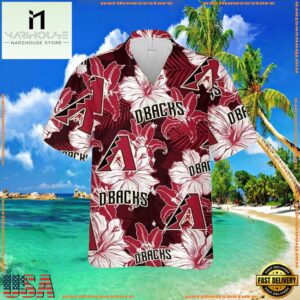 MLB Arizona Diamondbacks Lush Floral Overlay Aloha ShirtGroup