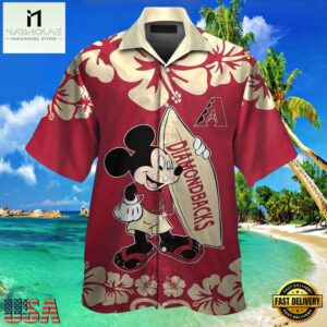 MLB Arizona Diamondbacks Mickey Mouse Hibiscus Paradise Shirt