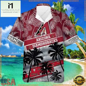 MLB Arizona Diamondbacks Palm Trees Personalized Tropical Summer Hawaiian Shirt Vintage, MLB Fans Gifts 7 MLB Arizona Diamondbacks Palm Trees Personalized Tropical Summer Hawaiian Shirt