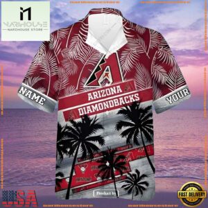 MLB Arizona Diamondbacks Palm Trees Personalized Tropical Summer Hawaiian Shirt
