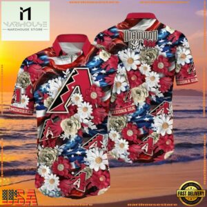 MLB Arizona Diamondbacks Patriotic Bloom Summer Hawaiian Shirt