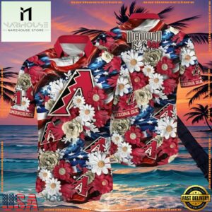 MLB Arizona Diamondbacks Patriotic Bloom Summer Hawaiian Shirt