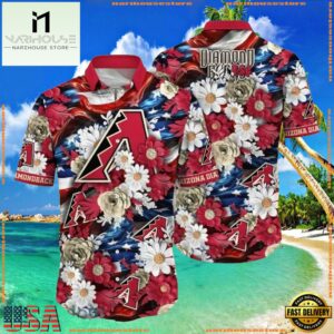 MLB Arizona Diamondbacks Patriotic Bloom Summer Hawaiian Shirt