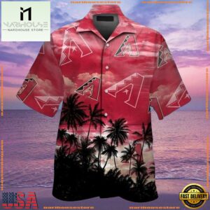 MLB Arizona Diamondbacks Pink Skies Palm Summer Aloha Shirt