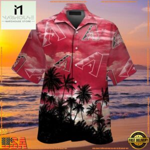 MLB Arizona Diamondbacks Pink Skies Palm Summer Aloha Shirt
