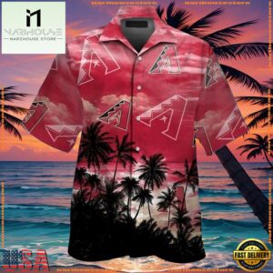 MLB Arizona Diamondbacks Pink Skies Palm Summer Aloha Shirt