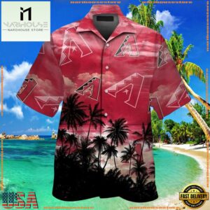 MLB Arizona Diamondbacks Pink Skies Palm Summer Aloha Shirt