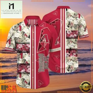 MLB Arizona Diamondbacks Pride Red And Floral Summer Hawaiian Shirt Vintage, MLB Fans Gifts 6 MLB Arizona Diamondbacks Pride Red And Floral Summer Hawaiian Shirt
