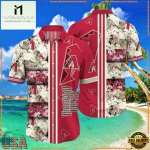 MLB Arizona Diamondbacks Pride Red And Floral Summer Hawaiian Shirt Vintage, MLB Fans Gifts 7 MLB Arizona Diamondbacks Pride Red And Floral Summer Hawaiian Shirt