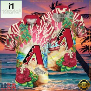 MLB Arizona Diamondbacks Psychedelic Palm Tropical Summer Hawaiian Shirt