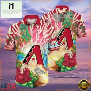 MLB Arizona Diamondbacks Psychedelic Palm Tropical Summer Hawaiian Shirt