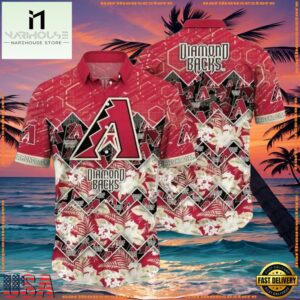 MLB Arizona Diamondbacks Red Circuit Summer Hawaiian Shirt