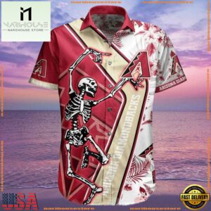 MLB Arizona Diamondbacks Skeleton Batter Tropical Summer Hawaiian Shirt