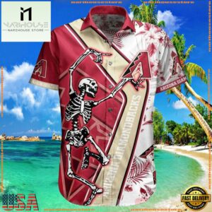 MLB Arizona Diamondbacks Skeleton Batter Tropical Summer Hawaiian Shirt