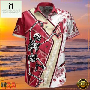 MLB Arizona Diamondbacks Skeleton Batter Tropical Summer Hawaiian Shirt