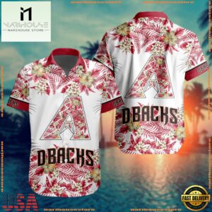 MLB Arizona Diamondbacks Special Tropical Flower Hawaiian Shirt, Baseball Team Button Shirt Design