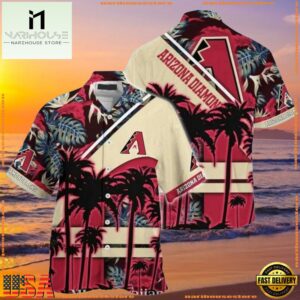 MLB Arizona Diamondbacks Sunset Palms Summer Hawaiian Shirt