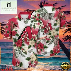 MLB Arizona Diamondbacks Tropical Hibiscus Summer Aloha Shirt