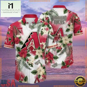 MLB Arizona Diamondbacks Tropical Hibiscus Summer Aloha Shirt