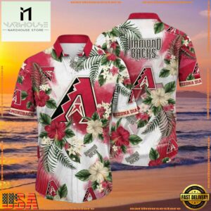MLB Arizona Diamondbacks Tropical Hibiscus Summer Aloha Shirt Vintage, MLB Fans Gifts 6 MLB Arizona Diamondbacks Tropical Hibiscus Summer Aloha Shirt