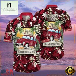 MLB Arizona Diamondbacks Vintage Car And Palm Summer Hawaiian Shirt