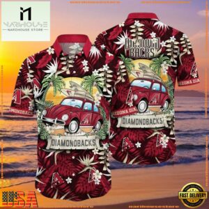 MLB Arizona Diamondbacks Vintage Car And Palm Summer Hawaiian Shirt