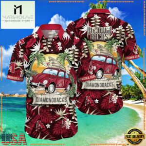 MLB Arizona Diamondbacks Vintage Car And Palm Summer Hawaiian Shirt