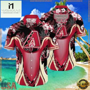MLB Arizona Diamondbacks Vintage Palm Sunset Hawaiian Shirt