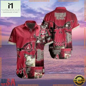 MLB Arizona Diamondbacks Vintage Skull Aloha Shirt