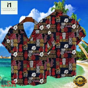 MLB Atlanta Braves Exotic Tiki Navy Style Hot Trending Summer Hawaiian Shirt - Polynesian Patterns , MLB Aloha Shirts For Mens Womens 7 MLB Atlanta Braves Exotic Tiki Navy Style Hot Trending Summer Hawaiian Shirt - Polynesian Patterns