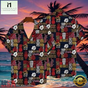 MLB Atlanta Braves Exotic Tiki Navy Style Hot Trending Summer Hawaiian Shirt - Polynesian Patterns , MLB Aloha Shirts For Mens Womens 6 MLB Atlanta Braves Exotic Tiki Navy Style Hot Trending Summer Hawaiian Shirt - Polynesian Patterns