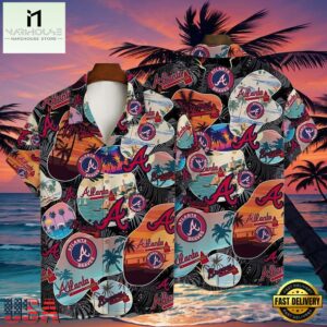 MLB Atlanta Sunset Braves Style Hot Trending Summer Hawaiian Shirt - Tropical Night Vibes , MLB Aloha Shirts For Mens Womens 6 MLB Atlanta Sunset Braves Style Hot Trending Summer Hawaiian Shirt - Tropical Night Vibes