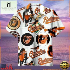 MLB Baltimore Orioles Classic Logo Summer Hawaiian Shirt